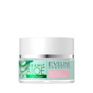 Organic Aloe + Collagen - Moisturizing Soothing Face Cream-Gel